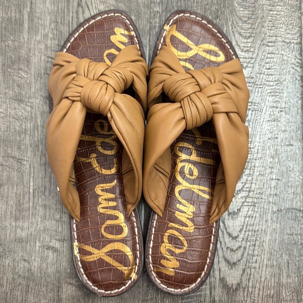 Sam Edelman Women's Garson Leather Slip On Sandals Size 9.5 EUC Spring Ready